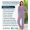 image:imageWiWi Pajamas for Women Long Sleeve Cooling Sleepwear Pants Set Super Soft Pj Viscose from Bamboo Loungewear Sets SXXLAviolet