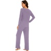 image:imageWiWi Pajamas for Women Long Sleeve Cooling Sleepwear Pants Set Super Soft Pj Viscose from Bamboo Loungewear Sets SXXLAviolet