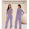 image:imageWiWi Pajamas for Women Long Sleeve Cooling Sleepwear Pants Set Super Soft Pj Viscose from Bamboo Loungewear Sets SXXLAviolet