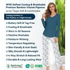 image:imageWiWi Pajamas for Women Long Sleeve Cooling Sleepwear Pants Set Super Soft Pj Viscose from Bamboo Loungewear Sets SXXLAwhiteGreen Dots