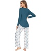 image:imageWiWi Pajamas for Women Long Sleeve Cooling Sleepwear Pants Set Super Soft Pj Viscose from Bamboo Loungewear Sets SXXLAwhiteGreen Dots