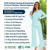 image:imageWiWi Pajamas for Women Long Sleeve Cooling Sleepwear Pants Set Super Soft Pj Viscose from Bamboo Loungewear Sets SXXLBaqua