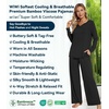 image:imageWiWi Pajamas for Women Long Sleeve Cooling Sleepwear Pants Set Super Soft Pj Viscose from Bamboo Loungewear Sets SXXLBblack