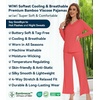 image:imageWiWi Pajamas for Women Long Sleeve Cooling Sleepwear Pants Set Super Soft Pj Viscose from Bamboo Loungewear Sets SXXLBcoral