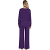 image:imageWiWi Pajamas for Women Long Sleeve Cooling Sleepwear Pants Set Super Soft Pj Viscose from Bamboo Loungewear Sets SXXLBdark Purple