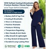image:imageWiWi Pajamas for Women Long Sleeve Cooling Sleepwear Pants Set Super Soft Pj Viscose from Bamboo Loungewear Sets SXXLBnavy