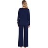 image:imageWiWi Pajamas for Women Long Sleeve Cooling Sleepwear Pants Set Super Soft Pj Viscose from Bamboo Loungewear Sets SXXLBnavy