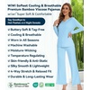 image:imageWiWi Pajamas for Women Long Sleeve Cooling Sleepwear Pants Set Super Soft Pj Viscose from Bamboo Loungewear Sets SXXLBpale Blue