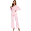image:imageWiWi Pajamas for Women Long Sleeve Cooling Sleepwear Pants Set Super Soft Pj Viscose from Bamboo Loungewear Sets SXXLBpink