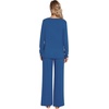 image:imageWiWi Pajamas for Women Long Sleeve Cooling Sleepwear Pants Set Super Soft Pj Viscose from Bamboo Loungewear Sets SXXLBprussian Blue
