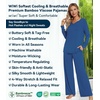 image:imageWiWi Pajamas for Women Long Sleeve Cooling Sleepwear Pants Set Super Soft Pj Viscose from Bamboo Loungewear Sets SXXLBprussian Blue