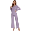 image:imageWiWi Pajamas for Women Long Sleeve Cooling Sleepwear Pants Set Super Soft Pj Viscose from Bamboo Loungewear Sets SXXLBviolet