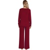 image:imageWiWi Pajamas for Women Long Sleeve Cooling Sleepwear Pants Set Super Soft Pj Viscose from Bamboo Loungewear Sets SXXLBwine Red