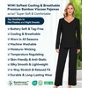 image:imageWiWi Pajamas for Women Long Sleeve Cooling Sleepwear Pants Set Super Soft Pj Viscose from Bamboo Loungewear Sets SXXLCblack