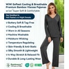 image:imageWiWi Pajamas for Women Long Sleeve Cooling Sleepwear Pants Set Super Soft Pj Viscose from Bamboo Loungewear Sets SXXLCcharcoal Heather
