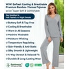 image:imageWiWi Pajamas for Women Long Sleeve Cooling Sleepwear Pants Set Super Soft Pj Viscose from Bamboo Loungewear Sets SXXLCheather Grey