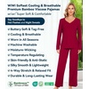 image:imageWiWi Pajamas for Women Long Sleeve Cooling Sleepwear Pants Set Super Soft Pj Viscose from Bamboo Loungewear Sets SXXLCwine Red