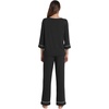 image:imageWiWi Pajamas for Women Scoop Neck 34 Sleeve Pajama Set Soft Sleep Lounge Set Sleepwear Viscose from bamboo SXXLBlack