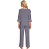 image:imageWiWi Pajamas for Women Scoop Neck 34 Sleeve Pajama Set Soft Sleep Lounge Set Sleepwear Viscose from bamboo SXXLDark Grey