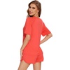 image:imageWiWi Pajamas for Women Short Sleeve Top with Shorts Viscose from Bamboo Pajama Set Cooling Sleepwear SXXLAcoral