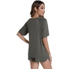 image:imageWiWi Pajamas for Women Short Sleeve Top with Shorts Viscose from Bamboo Pajama Set Cooling Sleepwear SXXLAiron Grey