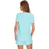 image:imageWiWi Pajamas for Women Short Sleeve Top with Shorts Viscose from Bamboo Pajama Set Cooling Sleepwear SXXLBaqua