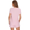 image:imageWiWi Pajamas for Women Short Sleeve Top with Shorts Viscose from Bamboo Pajama Set Cooling Sleepwear SXXLBpink