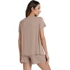image:imageWiWi Pajamas for Women Short Sleeve Top with Shorts Viscose from Bamboo Pajama Set Cooling Sleepwear SXXLCcamel