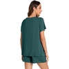 image:imageWiWi Pajamas for Women Short Sleeve Top with Shorts Viscose from Bamboo Pajama Set Cooling Sleepwear SXXLCforest Green