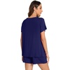 image:imageWiWi Pajamas for Women Short Sleeve Top with Shorts Viscose from Bamboo Pajama Set Cooling Sleepwear SXXLCnavy