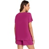 image:imageWiWi Pajamas for Women Short Sleeve Top with Shorts Viscose from Bamboo Pajama Set Cooling Sleepwear SXXLCrose Red