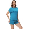 image:imageWiWi Pajamas for Women Short Sleeve Top with Shorts Viscose from Bamboo Pajama Set Cooling Sleepwear SXXLDteal Blue