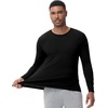 image:imageWiWi Shirts for Men Long Sleeve Underwear Viscose from Bamboo SlimFit Tee Baselayer Mens Stretchable Shirt Soft Top SXXLBlack