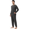 image:imageWiWi Soft Mens Pajama Sets French Terry Sleepwear Cooling Long Sleeve Top and Pants Pjs with Pockets Drawstring SXXLBcharcoal Heather
