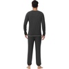 image:imageWiWi Soft Mens Pajama Sets French Terry Sleepwear Cooling Long Sleeve Top and Pants Pjs with Pockets Drawstring SXXLBcharcoal Heather