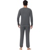 image:imageWiWi Soft Mens Pajama Sets French Terry Sleepwear Cooling Long Sleeve Top and Pants Pjs with Pockets Drawstring SXXLBdark Heather Grey