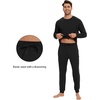 image:imageWiWi Soft Mens Pajama Sets French Terry Sleepwear Cooling Long Sleeve Top and Pants Pjs with Pockets Drawstring SXXLBlack