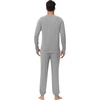 image:imageWiWi Soft Mens Pajama Sets French Terry Sleepwear Cooling Long Sleeve Top and Pants Pjs with Pockets Drawstring SXXLBlight Heather Grey