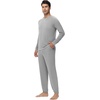 image:imageWiWi Soft Mens Pajama Sets French Terry Sleepwear Cooling Long Sleeve Top and Pants Pjs with Pockets Drawstring SXXLBlight Heather Grey