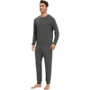 image:imageWiWi Soft Mens Pajama Sets French Terry Sleepwear Cooling Long Sleeve Top and Pants Pjs with Pockets Drawstring SXXLCharcoal