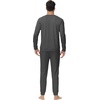 image:imageWiWi Soft Mens Pajama Sets French Terry Sleepwear Cooling Long Sleeve Top and Pants Pjs with Pockets Drawstring SXXLCharcoal Heather