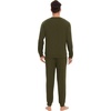image:imageWiWi Soft Mens Pajama Sets French Terry Sleepwear Cooling Long Sleeve Top and Pants Pjs with Pockets Drawstring SXXLDark Army