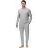 image:imageWiWi Soft Mens Pajama Sets French Terry Sleepwear Cooling Long Sleeve Top and Pants Pjs with Pockets Drawstring SXXLLight Heather Grey