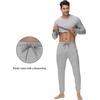 image:imageWiWi Soft Mens Pajama Sets French Terry Sleepwear Cooling Long Sleeve Top and Pants Pjs with Pockets Drawstring SXXLLight Heather Grey