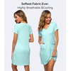 image:imageWiWi Soft Nightgown for Women Short Sleeve Sleep Shirts Plus Size Ladies Sleepwear Pajamas S4XAqua