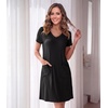 image:imageWiWi Soft Nightgown for Women Short Sleeve Sleep Shirts Plus Size Ladies Sleepwear Pajamas S4XBlack