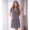 image:imageWiWi Soft Nightgown for Women Short Sleeve Sleep Shirts Plus Size Ladies Sleepwear Pajamas S4XDark Grey