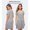 image:imageWiWi Soft Nightgown for Women Short Sleeve Sleep Shirts Plus Size Ladies Sleepwear Pajamas S4XHeather Grey