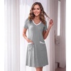 image:imageWiWi Soft Nightgown for Women Short Sleeve Sleep Shirts Plus Size Ladies Sleepwear Pajamas S4XHeather Grey