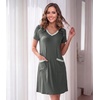 image:imageWiWi Soft Nightgown for Women Short Sleeve Sleep Shirts Plus Size Ladies Sleepwear Pajamas S4XIron Grey